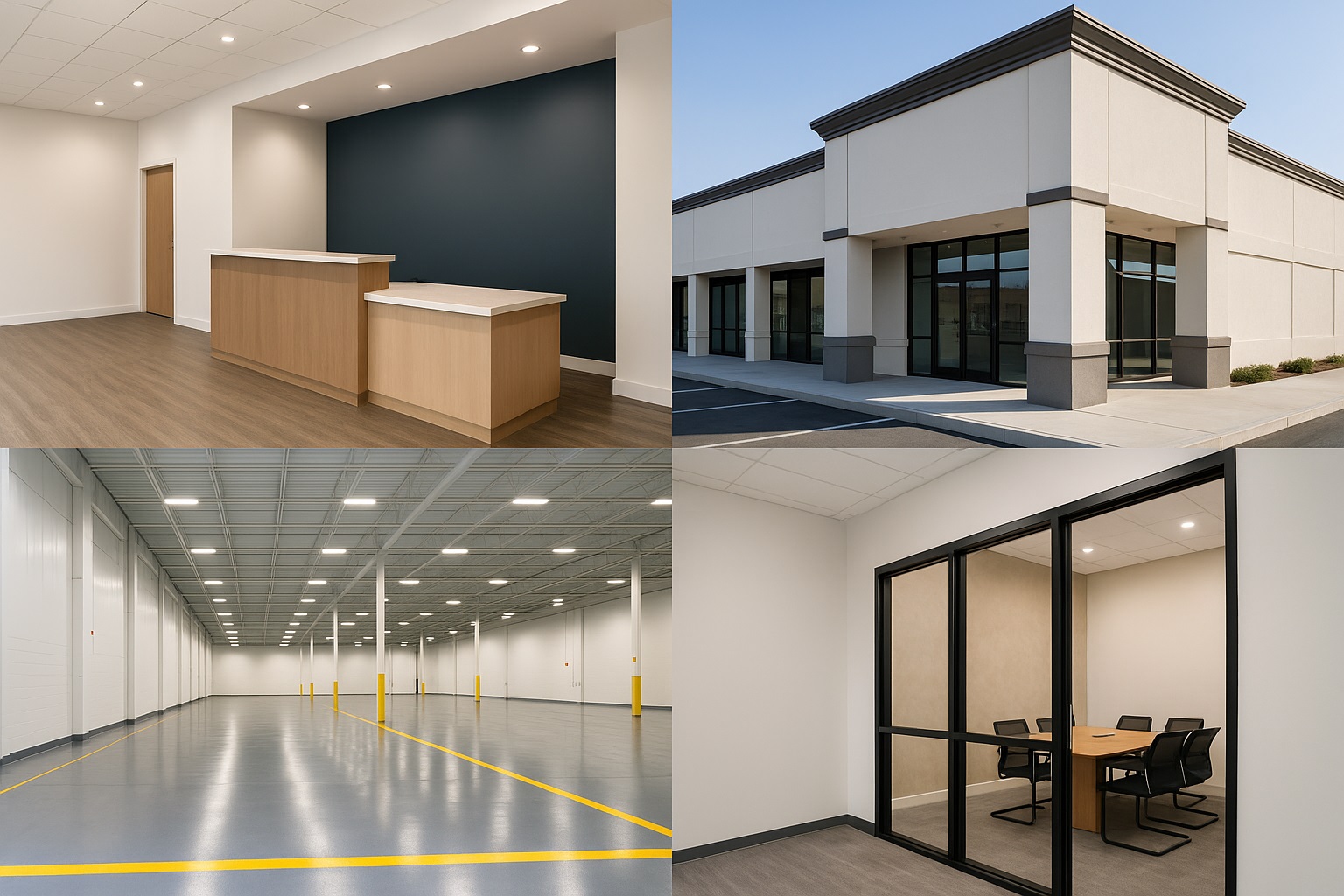 Commercial interior lobby and warehouse