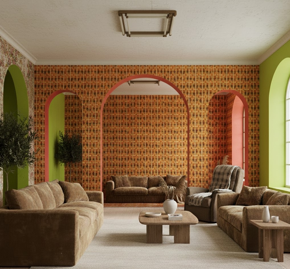 Living room before limewash finish