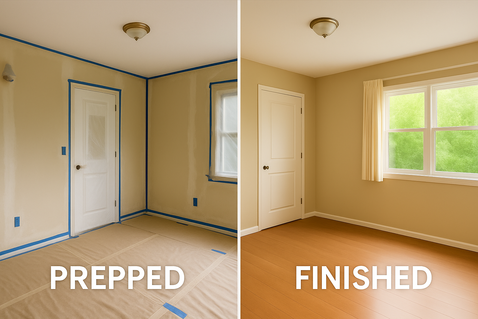 Living room with limewash feature finish